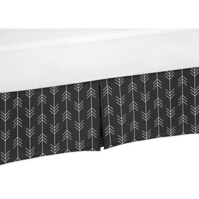black and white crib skirt