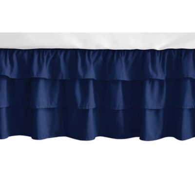 navy blue crib skirt