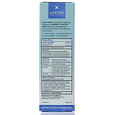 Luster Premium White&reg; Power White Deep Stain Eraser&reg; 4 oz. Fluoride Toothpaste. View a larger version of this product image.