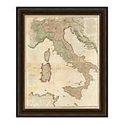Vintage Italy Map 29-Inch x 35-Inch Framed Wall Art