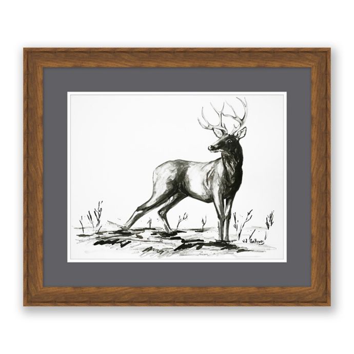 Deer Sketch 25.25Inch x 21.25Inch Framed Wall Art Bed Bath & Beyond