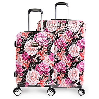 BEBE Marie Rolling Hardside Spinner Luggage Collection in Floral. View a larger version of this product image.