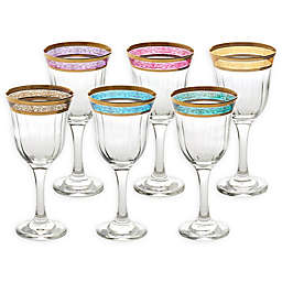 Lorren Home Trends Lorenzo Melania Multicolor Red Wine Glasses (Set of 6)