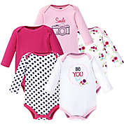 Hudson Baby&reg; 5-Pack Be You Long-Sleeve Bodysuits in Pink