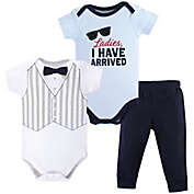 Hudson Baby&reg; 3-Piece Ladies, I Have Arrived Bodysuits and Pant Set in Blue