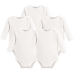 Touched by Nature® Size 6-9M 5-Pack Organic Cotton Long Sleeve Bodysuits in White