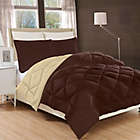 Alternate image 0 for Luxury All Season Reversible 3-Piece King Comforter Set in Chocolate/Cream