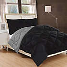 Alternate image 0 for Luxury All Season Reversible 3-Piece Full/Queen Comforter Set in Black/Grey