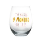 Alternate image 0 for Pearhead&reg; "I've Waited 9 Months for This" Stemless Wine Glass in Pink/Gold