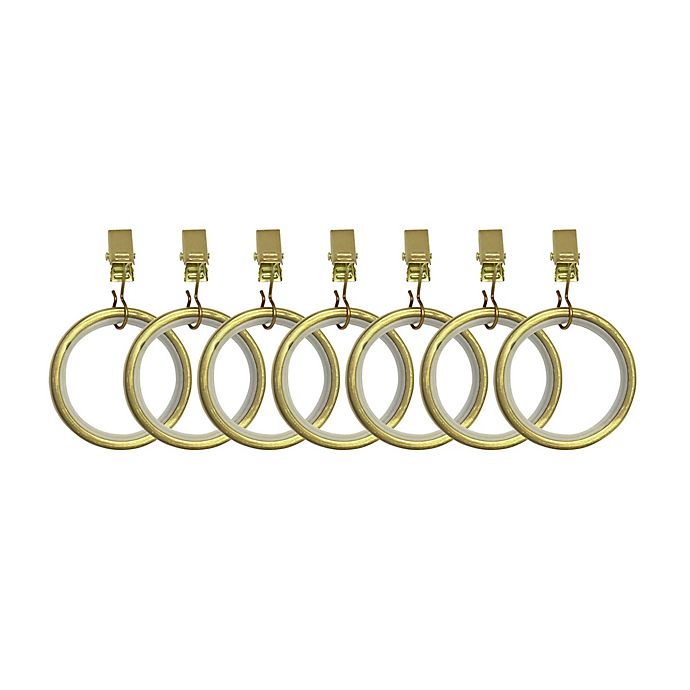 Umbra Cappa Clip Rings Set Of 7, Brass Curtain Rings