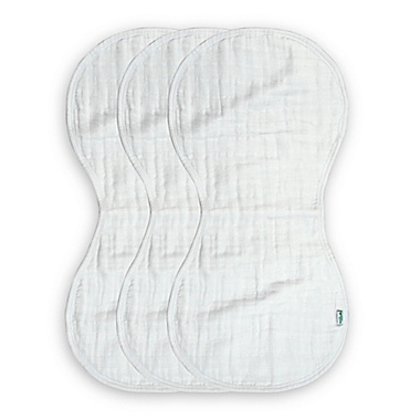 green sprouts&reg; 3-Pack Organic Cotton Muslin Burp Cloths in White. View a larger version of this product image.