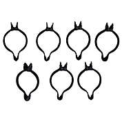 Class Home Metal Window Curtain Clip Rings in Black (Set of 7)