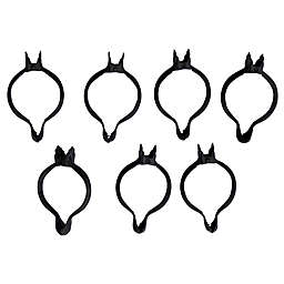 Class Home Metal Window Curtain Clip Rings in Black (Set of 7)
