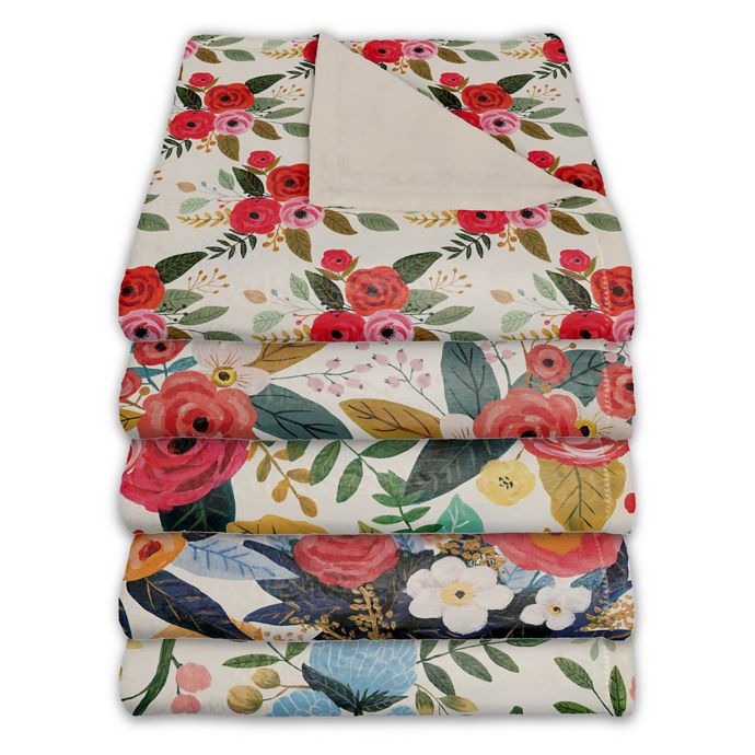 Designs Direct Floral Fleece Throw Blanket | Bed Bath & Beyond