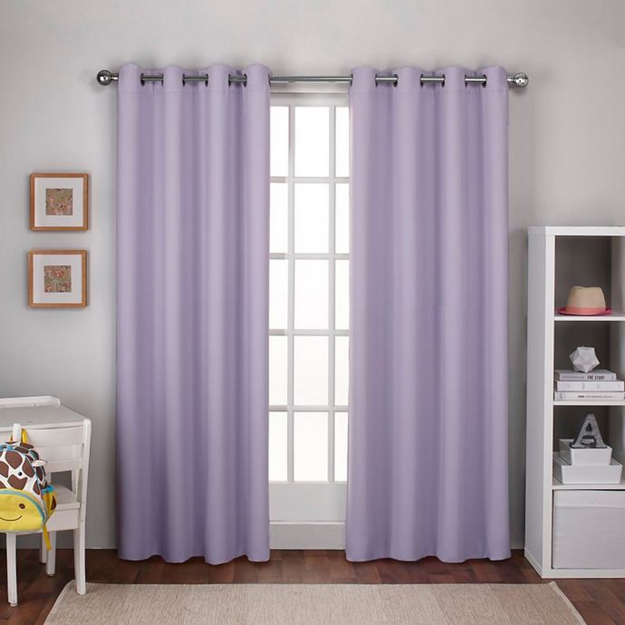 Textured Woven Grommet Room Darkening Thermal Window Curtain (Set of 2
