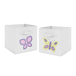 Sweet Jojo Designs® Butterfly Storage Bins in Pink/Purple (Set of 2)