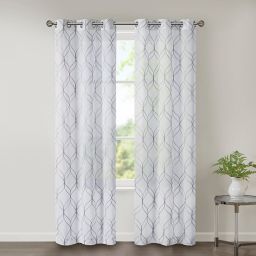 gray and white curtains blackout