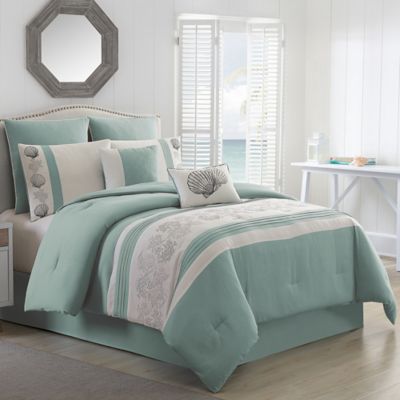 Grey Blue Comforter Cambay Embroidered Comforter  Set Bed Bath Beyond