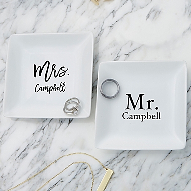 Mr. &amp; Mrs. Personalized Ring Dish. View a larger version of this product image.