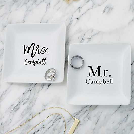 Alternate image 1 for Mr. & Mrs. Personalized Ring Dish