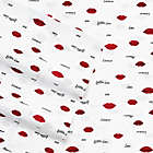 Alternate image 1 for Betsey Johnson&reg; Love Lips Queen Sheet Set in Dark Red