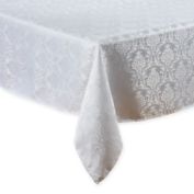 Saro Lifestyle Damasse 70-Inch x 180-Inch Oblong Tablecloth in White