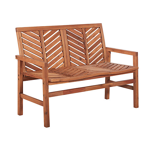 Alternate image 1 for Forest Gate Olive Outdoor Acacia Wood Loveseat Bench