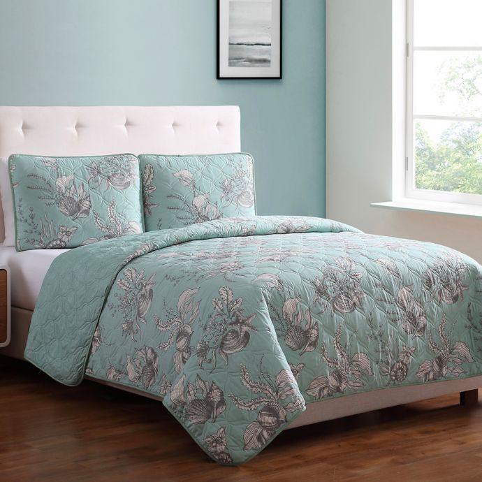 Mhf Home Simone Reversible Quilt Set In Seafoam Green Bed Bath