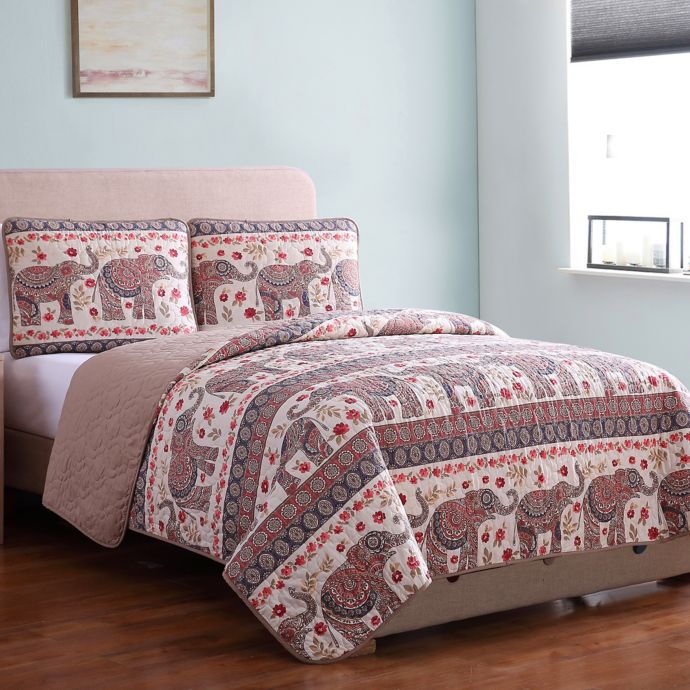 cot quilt set elephant