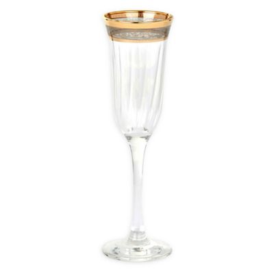 Lorren Home Trends Lorenzo Melania Champagne Flutes In Smoke (Set Of 6)