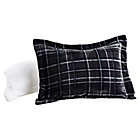Alternate image 3 for Elegant Comfort Luxury Plaid Sherpa 2-Piece Reversible Twin Comforter Set in Black