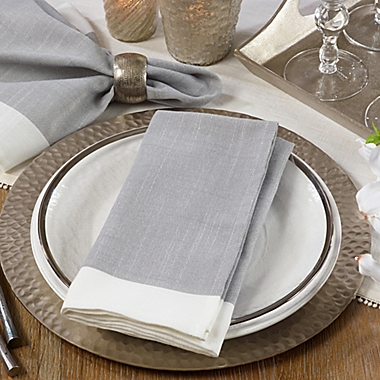Saro Lifestyle Neoteric Napkins in Grey (Set of 12). View a larger version of this product image.