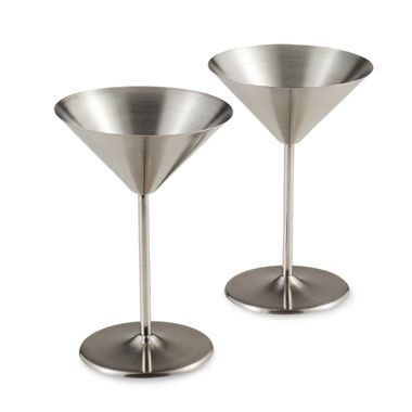 Oggi&trade; Stainless Steel Martini Glasses (Set of 2)