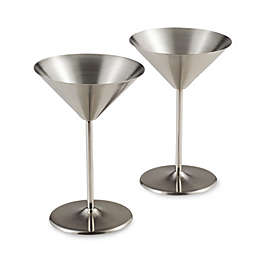 Oggi™ Stainless Steel Martini Glasses (Set of 2)