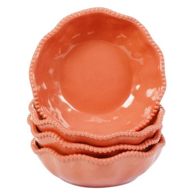 Certified International Perlette Bowls in Coral (Set of 4)