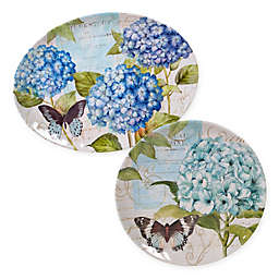Certified International Hydrangea Garden 2-Piece Platter Set