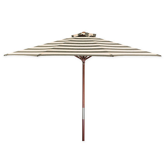Alternate image 1 for DestinationGear 9-Foot Round Wood Striped Umbrella