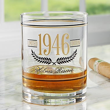 Aged To Perfection Personalized 14 oz. Whiskey Glass. View a larger version of this product image.