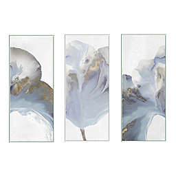 Boston Warehouse® Floral 12-Inch x 28-Inch Framed Canvas Wall Art in Blue (Set of 3)