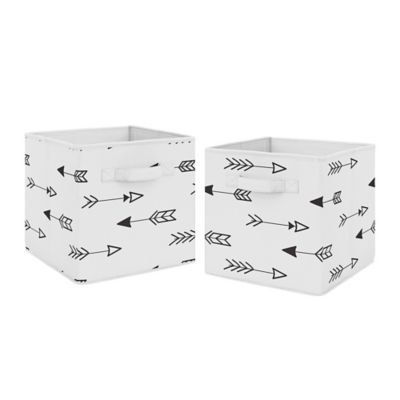Sweet Jojo Designs&reg; Arrow Fabric Storage Bins in Black/White (Set of 2)