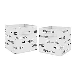Sweet Jojo Designs® Arrow Fabric Storage Bins in Black/White (Set of 2)