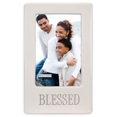 Malden&reg; 4-Inch x 6-Inch Blessed Picture Frame in White