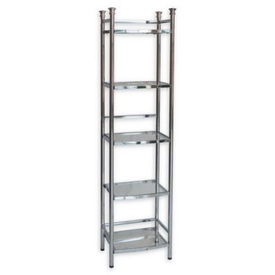 bathroom shelf with towel rail