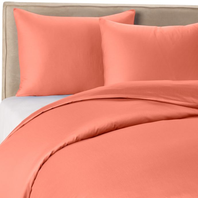 Wamsutta 400 Duvet Cover Set In Coral Bed Bath Beyond