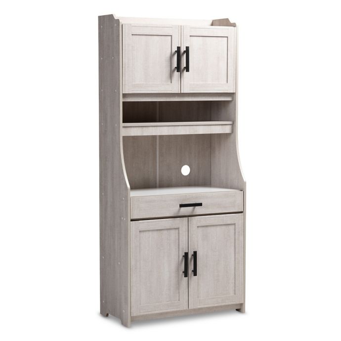 Baxton Studio Annis Kitchen Cabinet in White Wash | Bed ...