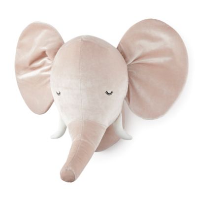 plush elephant head wall mount