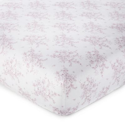 Levtex Baby&reg; Heritage Organic Cotton Floral Fitted Crib Sheet in Lilac
