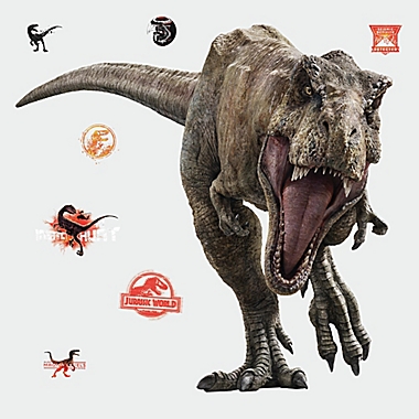RoomMates&reg; 11-Piece Jurrasic World 2 T-Rex Vinyl Wall Decal Set. View a larger version of this product image.