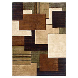 Tribeca Heat Set Box 5-Foot 3-Inch x 7-Foot 2-Inch Area Rug in Brown/Green