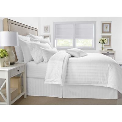 Wamsutta® 500-Thread-Count PimaCott® Damask Stripe King Comforter Set in White